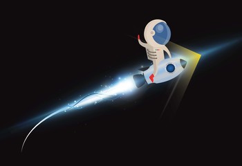 Wall Mural - abstract astronaut sitting rocket light out technology background hitech communication concept innov