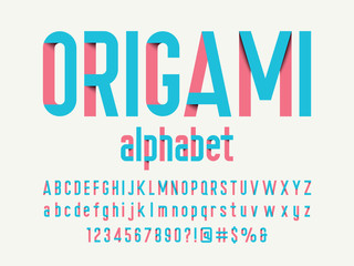 paper folding origami style alphabet design