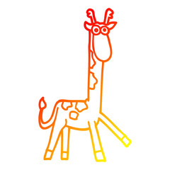 warm gradient line drawing cartoon funny giraffe