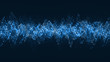 Digital wave particles music and small particles dance motion on wave for digital background.