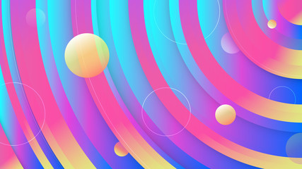 Wall Mural - Fun circle liquid color background design. Fluid gradient circled shapes composition. Futuristic design posters. Eps10 vector.