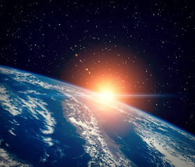 Canvas Print - thrilling sunrise from space. the elements of this image furnished by nasa.