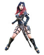 © vladnikon - Warrior amazon woman with sword and metal blade.
