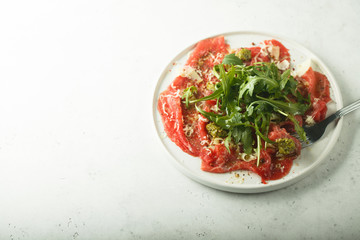 Sticker - Homemade beef carpaccio with pesto sauce