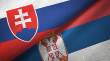 Slovakia And Serbia Two Flags Textile Cloth, Fabric Texture