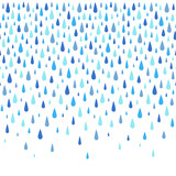 Fototapeta  - Autumn background. Water, rain drops border, frame made of hand drawn droplets, raindrops, tears. Seamless in horizontal direction fall template, design element. Aquatic rainy decoration, ornament.