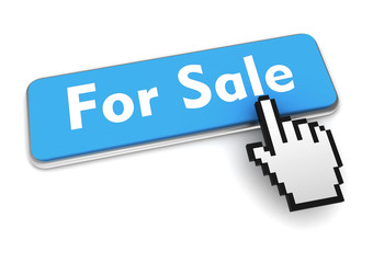 Sticker - for sale push button concept 3d illustration