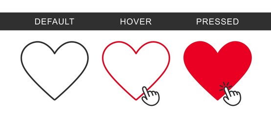 Wall Mural - button add to favorites. vector heart shape icon for web design, online store and app. modern flat h