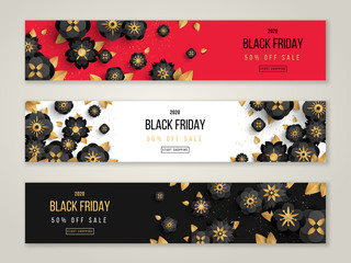 Black Friday sale banners set