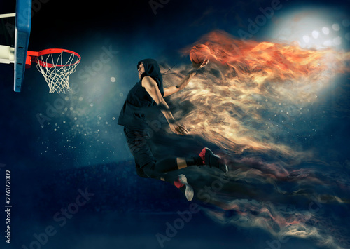 Plakaty Koszykówka  mezczyzna-koszykarz