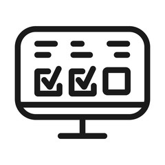 Wall Mural - survey and test - minimal line web icon. simple vector illustration. concept for infographic, website or app.