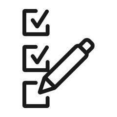 Wall Mural - survey and test - minimal line web icon. simple vector illustration. concept for infographic, website or app.