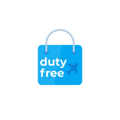 Poster - Duty Free bag vector icon, flat style