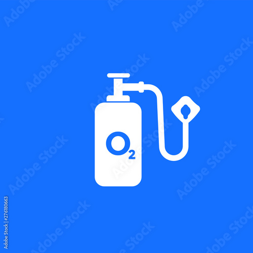 Fotografía oxygen tank and mask, vector icon