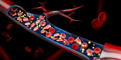 Wall Mural - 3d Illustration of calcium level in the blood vein