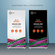 © bintank - Modern Exhibition Advertising Trend Business Roll Up Banner Stand Poster Brochure flat design template creative concept. Presentation. Cover Publication. banner templates.  B