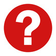 © Greyparrot - Question mark icon flat red round button vector illustration