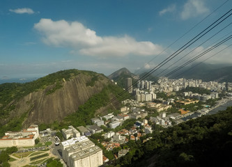 Canvas Print - City from above and cableway