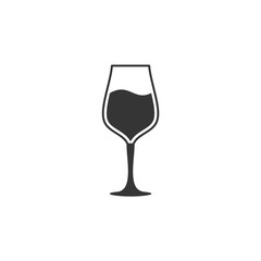 Aufkleber - wine glass icon symbol template black color editable. simple logo vector illustration for graphic and web design.