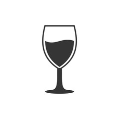 Aufkleber - wine glass icon symbol template black color editable. simple logo vector illustration for graphic and web design.