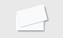 Two Blank Business Cards Mockup Realistic Carton Style. Vector Illustration