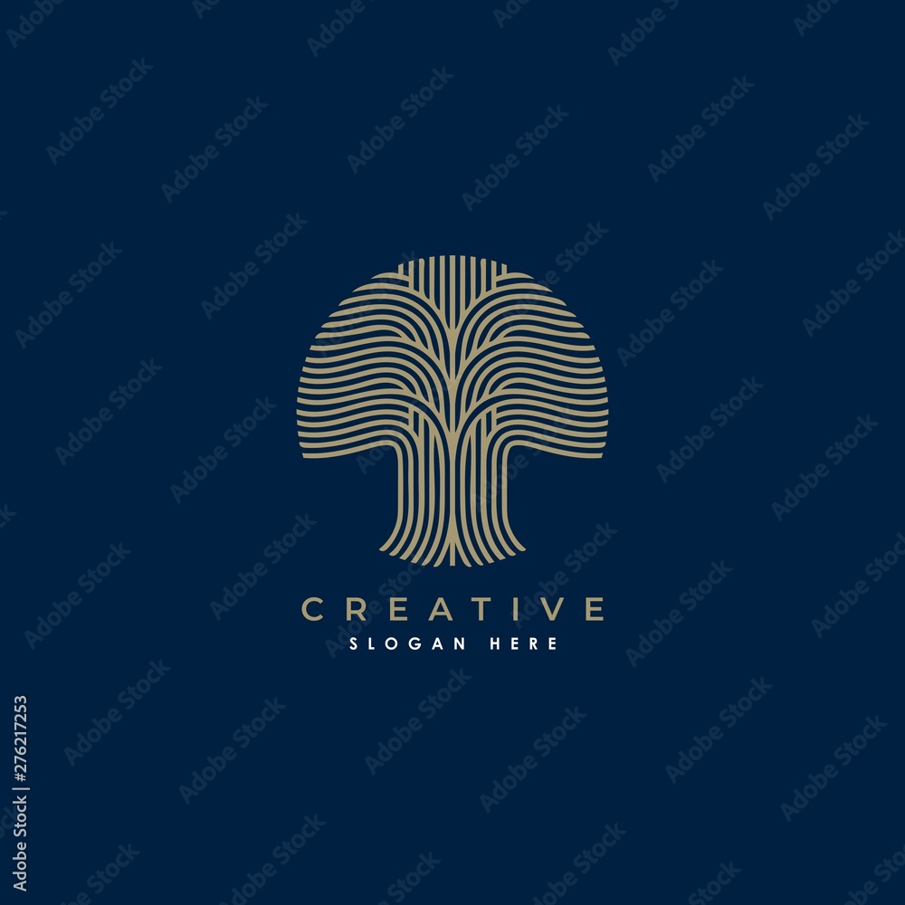 Tree Symbol Design Abstract tree icon logo design.Creative tree symbol inspiration Stock ...