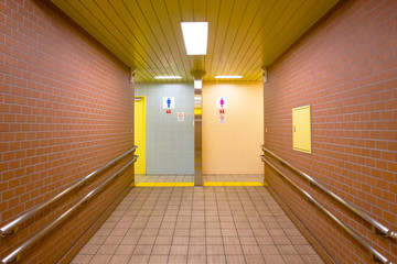 Canvas Print -  Japanese restrooms in a subway station in Tokyo, Japan