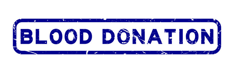 Wall Mural - Grunge blue blood donation word square rubber seal stamp on white background