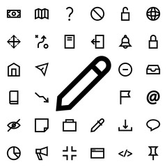 Poster - a pen icon. Universal set of web for website design and development, app development