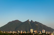Panoramic view of Cerro de la Silla mountain in Mexico against a clear blue sky