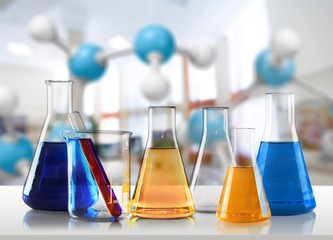 Wall Mural - Chemical chemistry laboratory acid alkaline analysis background