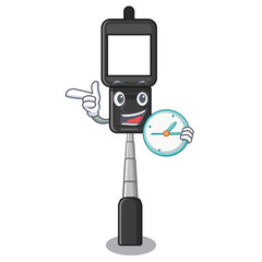 Sticker - With clock cell phone holder isolated in mascot