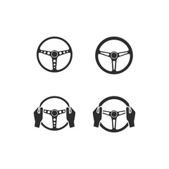 Poster - Car steering wheel icon set symbol template black color editable. simple logo vector illustration for graphic and web design.