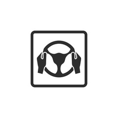 Poster - Car steering wheel and driver's hands icon symbol template black color editable. simple logo vector illustration for graphic and web design.