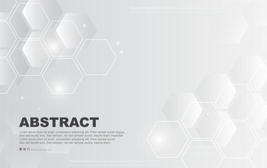 Wall Mural - abstract white background of digital surface hexagon,honeycomb modern pattern concept, creative ligh