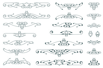 Wall Mural - Set of floral and plant tribal tattoos. Vector vignette for labels, sticker and other design.