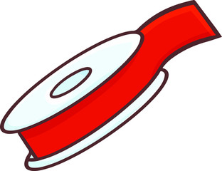 Funny and cute red adhesive scotch tape ready to use - vector.