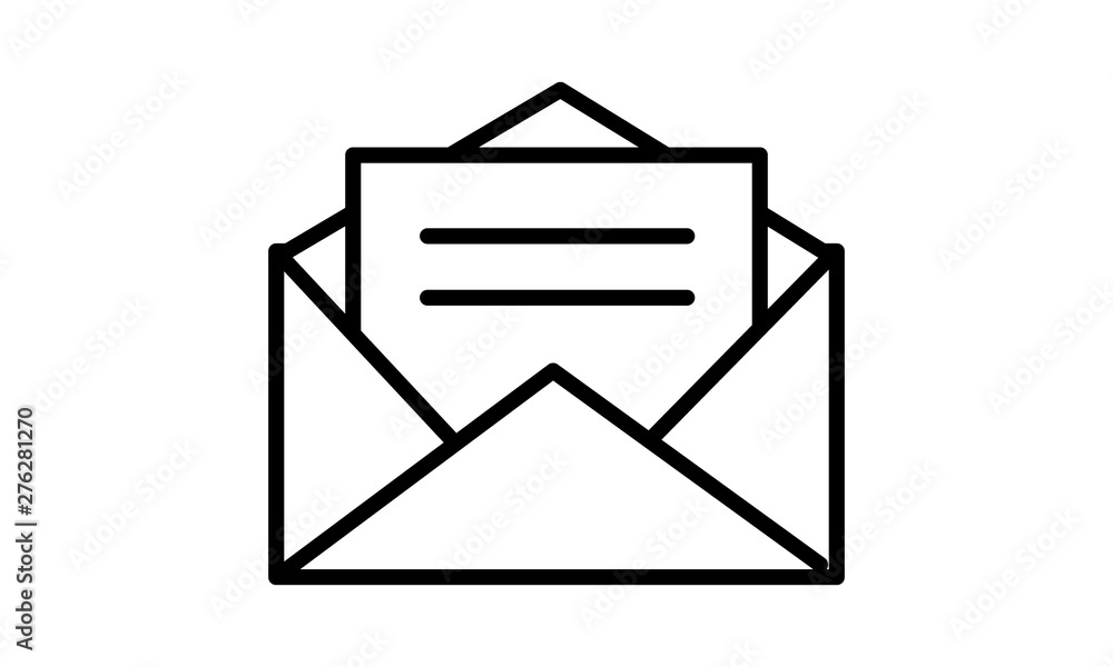  Email message icon line open mail symbol vector image - obrazy, fototapety, plakaty 