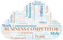 Business Competitor Word Cloud. Collage Made With Text Only.
