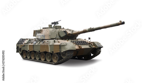 Fotomural Military tank side view isolated on white