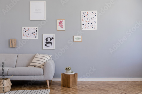 The Stylish Scandinavian Interior Of Living Room At Nice
