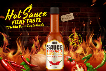 Poster - Mexican chili hot sauce ads
