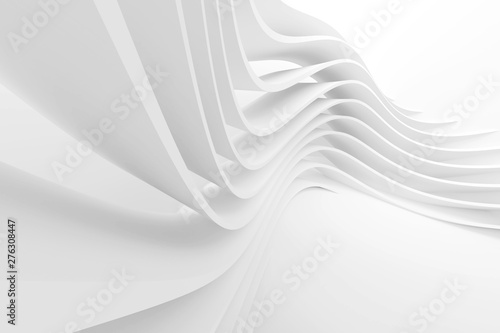 White Architecture Circular Background. Modern Building Design