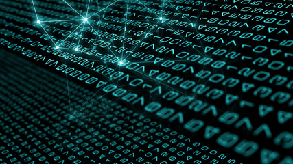 Wall Mural - computers software coding concept, black background
