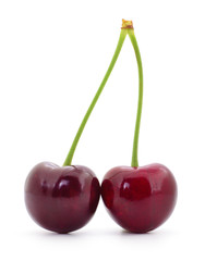 Canvas Print - Sweet cherries with stem.