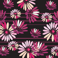 Wall Mural - Floral bouquet vector pattern with small flowers and leaves