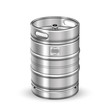 Classic Stainless Steel Beer Keg Barrel Vector. Blank Standard Aluminum Sealed Keg With Special Valve Fitting For Alcoholic Brewing Drink Production. Pub Container Realistic 3d Illustration