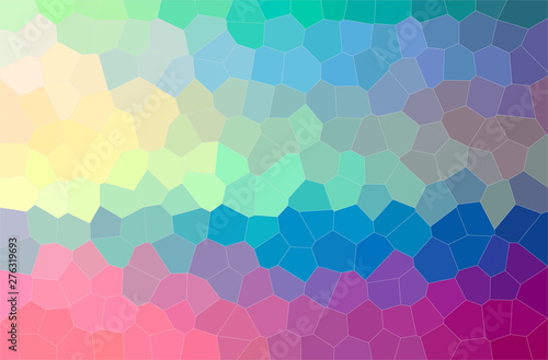 Abstract illustration of blue, yellow and purple Middle size Hexagon background