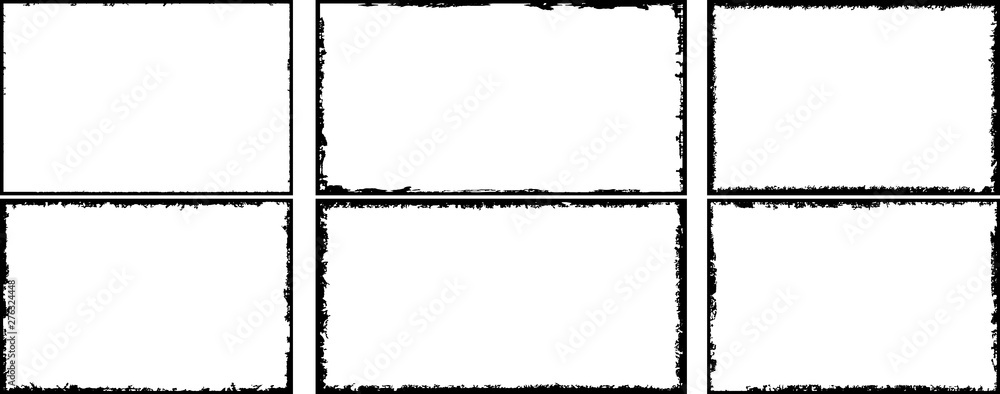 Set of frames in grunge style. Text templates black and white. - obrazy, fototapety, plakaty 