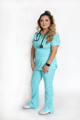 Portrait of a young attractive female Hispanic healthcare professional,  nurse